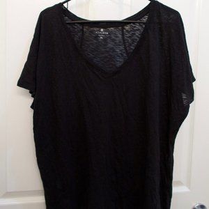 ATHLETA Black V-Neck T-shirt Tee (XL)